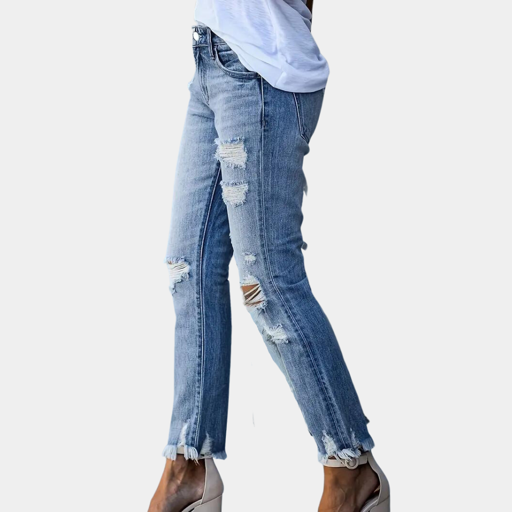Aldina - Jeans décontractés et élégamment délavés pour femmes