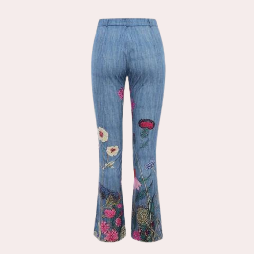 Rosmunda - Jean évasé pour femmes avec boutons élégants