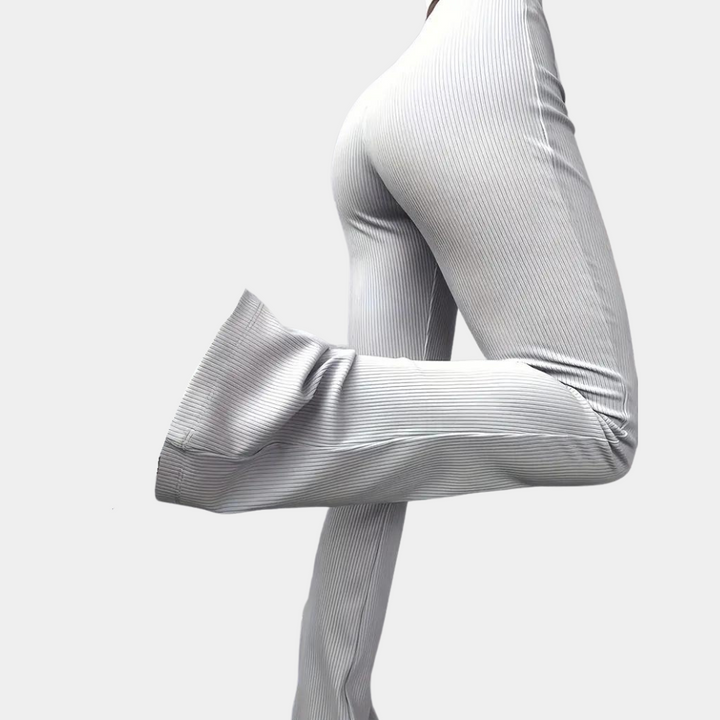 Franca - Pantalon évasé côtelé tendance pour femmes
