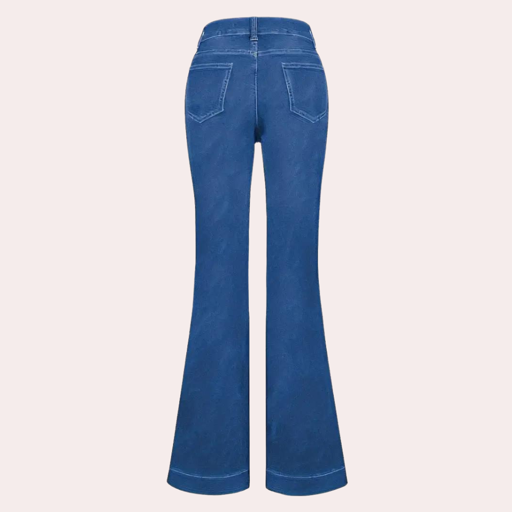 Pazienza - Pantalon taille haute pour femmes avec jambes évasées très tendance