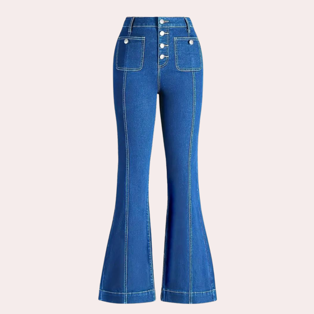 Pazienza - Pantalon taille haute pour femmes avec jambes évasées très tendance