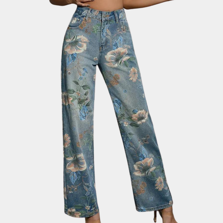 Asenka - Jeans stylisés à motifs floraux pour femmes