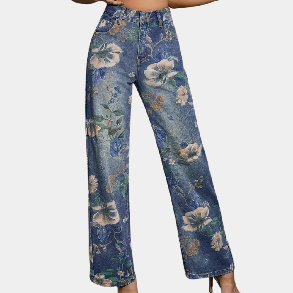 Asenka - Jeans stylisés à motifs floraux pour femmes