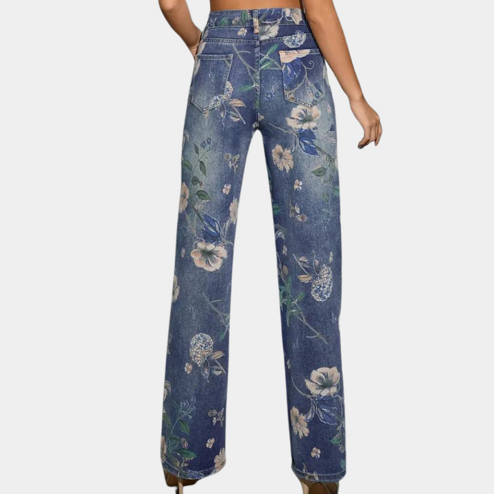 Asenka - Jeans stylisés à motifs floraux pour femmes