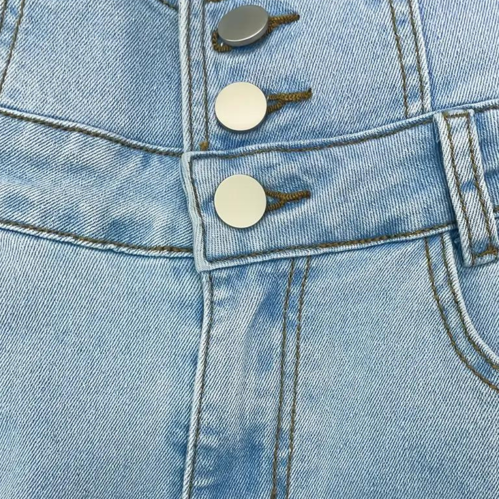 Elizabete - Jean taille haute pour femme avec déchirures tendance