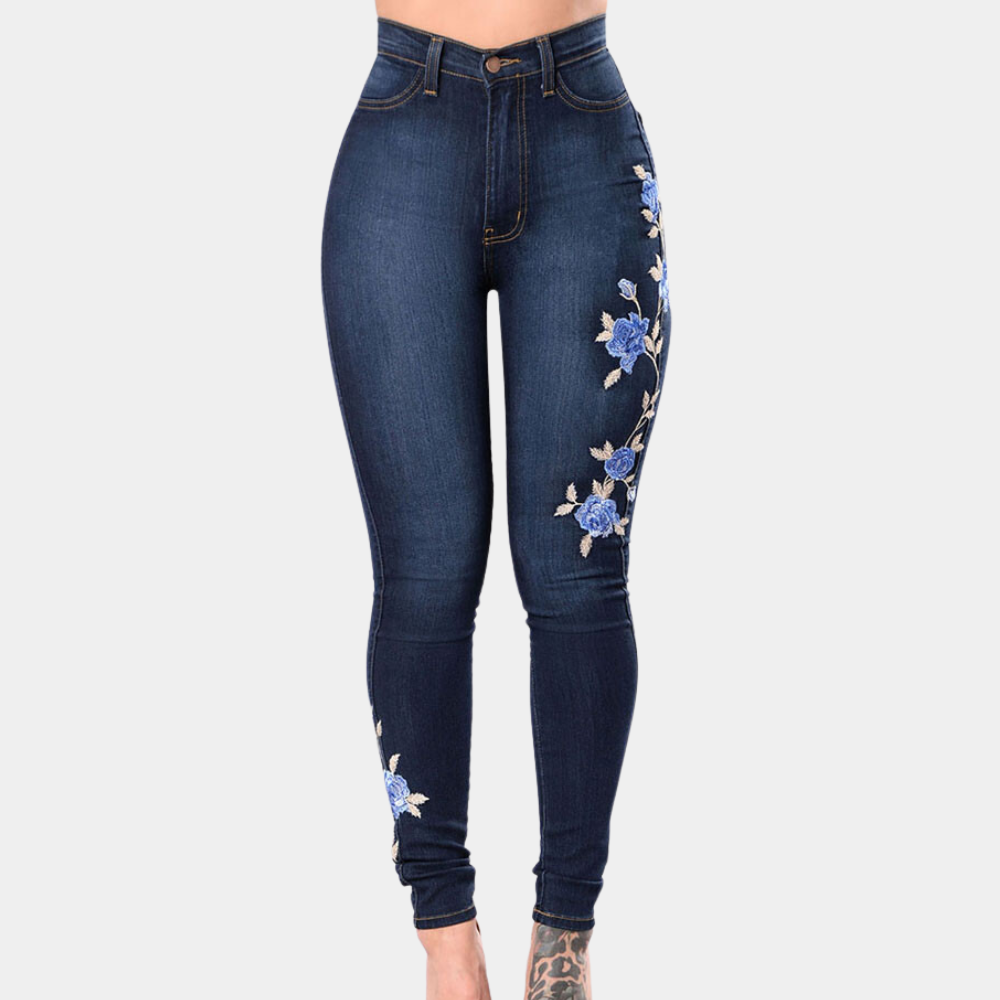 Ingrida - Jeans skinny brodés élégants pour femmes