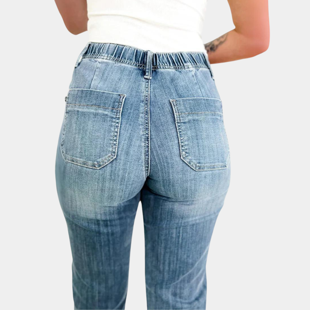 Pantalon de femme avec taille haute élégante et cordon de serrage ajustable