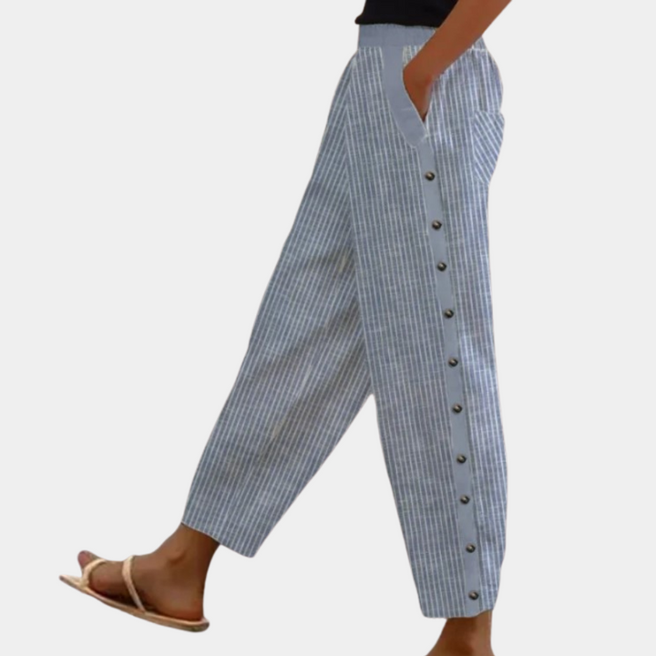 Tania - Pantalon rayé élégant et chic pour femme, pour une touche de luxe
