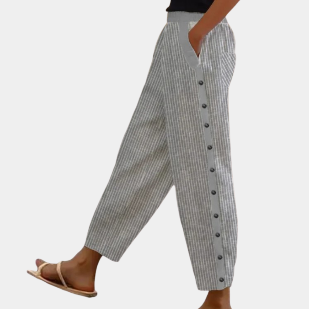 Tania - Pantalon rayé élégant et chic pour femme, pour une touche de luxe