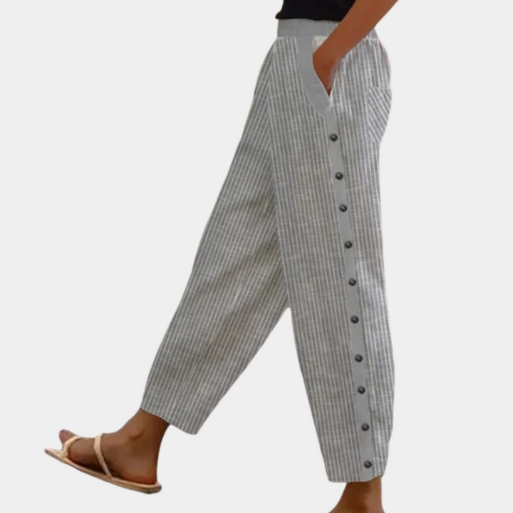 Tania - Pantalon rayé élégant et chic pour femme, pour une touche de luxe