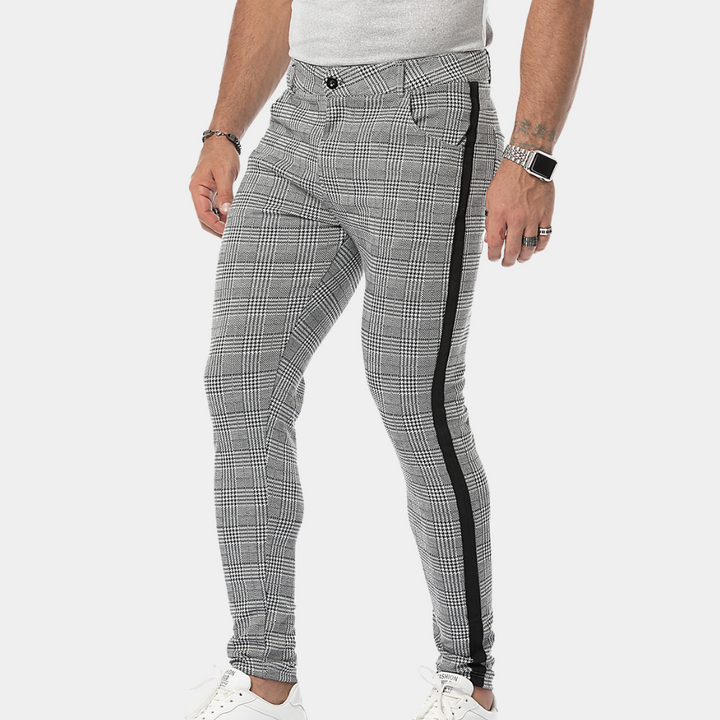 Anton - Pantalon à carreaux skinny d'inspiration vintage pour hommes