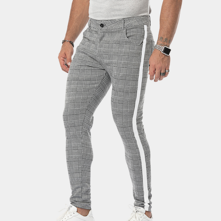 Anton - Pantalon à carreaux skinny d'inspiration vintage pour hommes