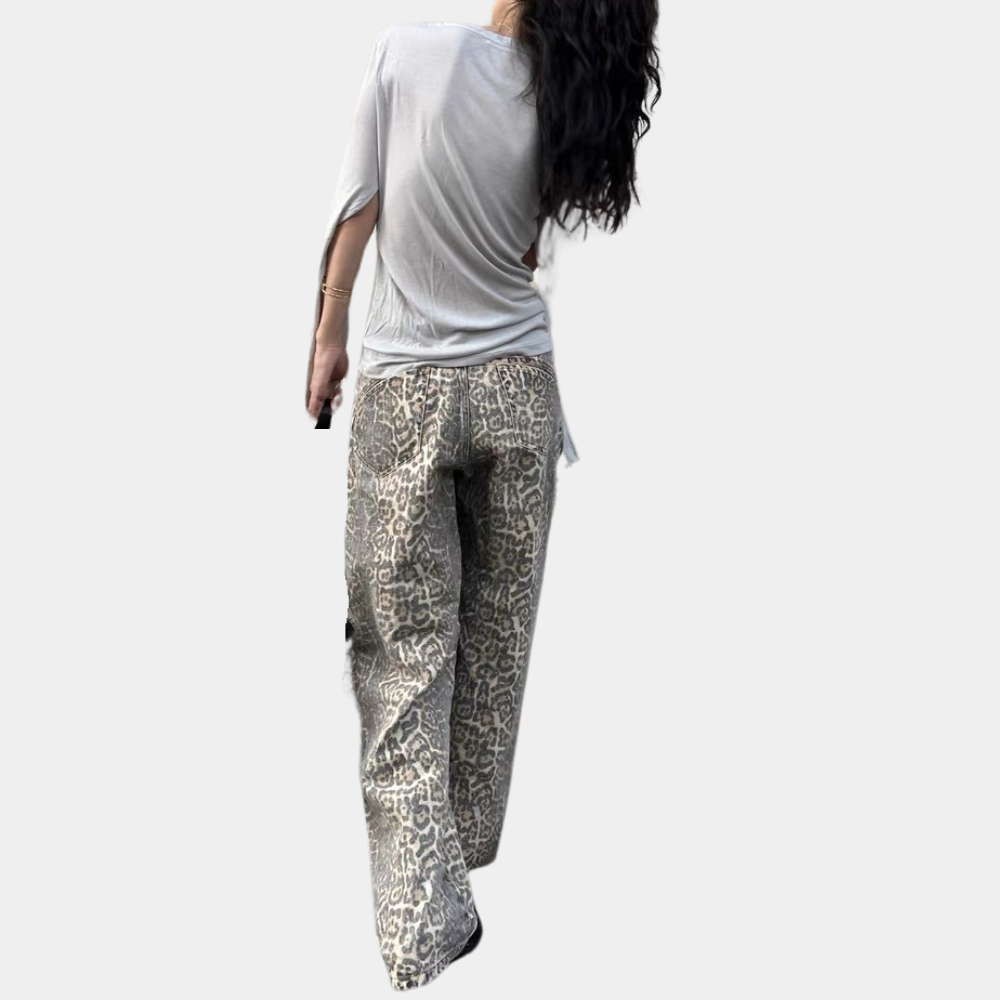 Malena - Jeans tendance pour femmes avec imprimé léopard stylisé