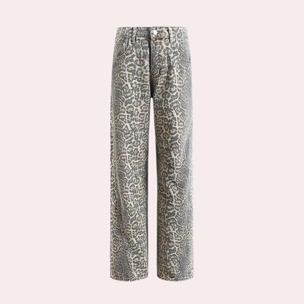 Malena - Jeans tendance pour femmes avec imprimé léopard stylisé