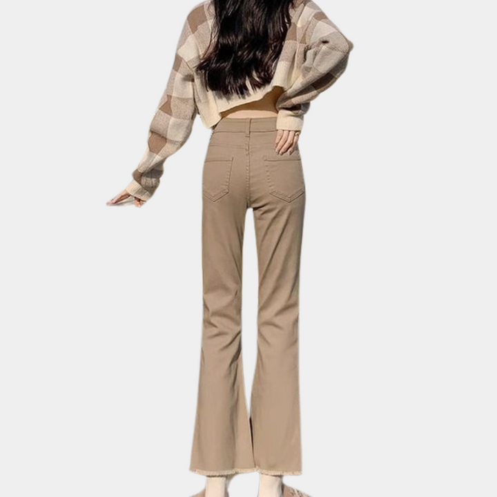 Pantaloons en denim évasé tendance pour femmes