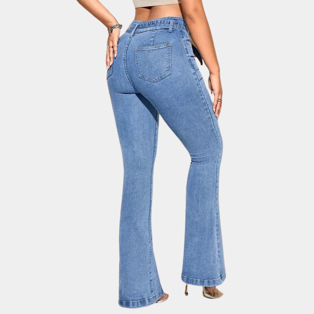 Pantalon ultra extensible pour femmes avec jambes larges tendance