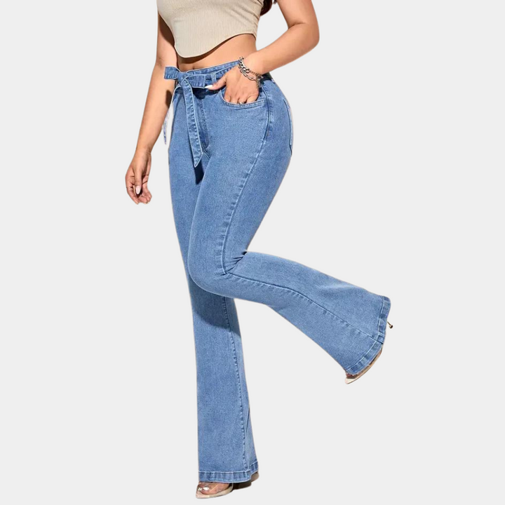 Pantalon ultra extensible pour femmes avec jambes larges tendance