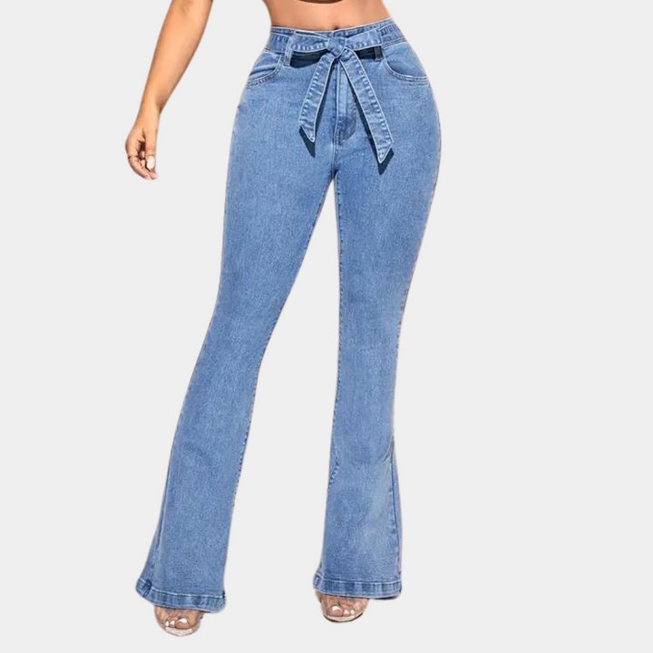 Pantalon ultra extensible pour femmes avec jambes larges tendance