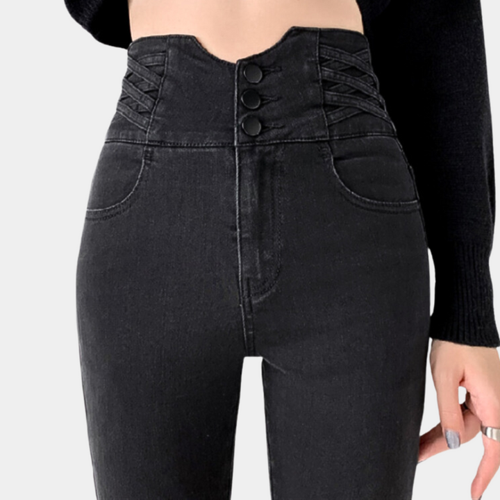 Jeans taille haute tendance pour femmes
