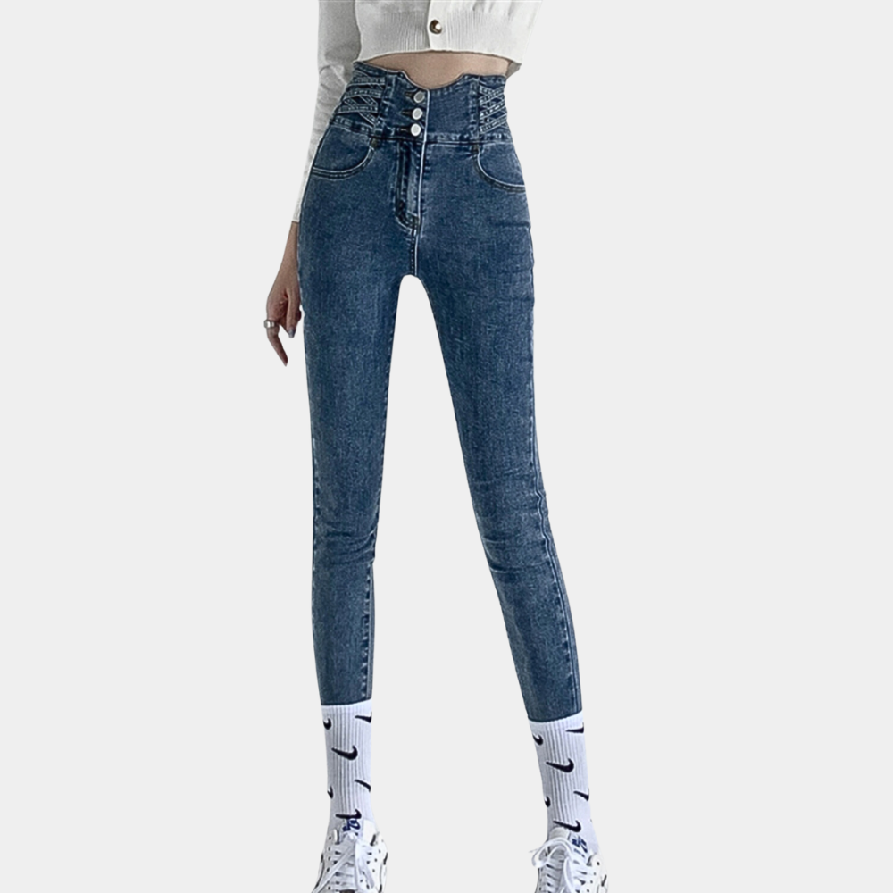 Jeans taille haute tendance pour femmes