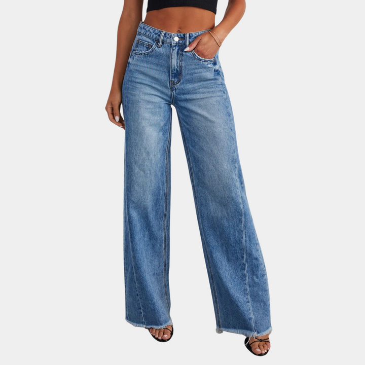 Jeans décontractés taille haute chic pour femmes