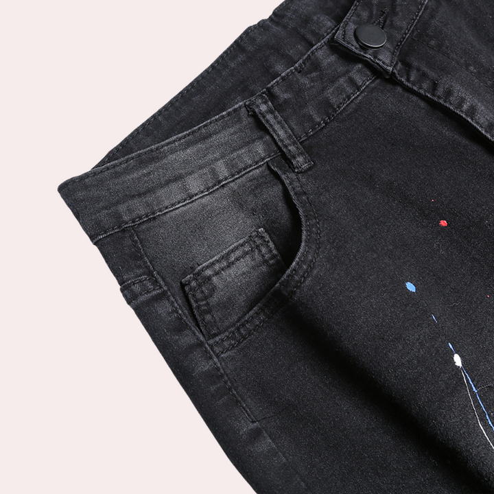 Pietro - Jean tendance pour hommes avec un motif de peinture unique