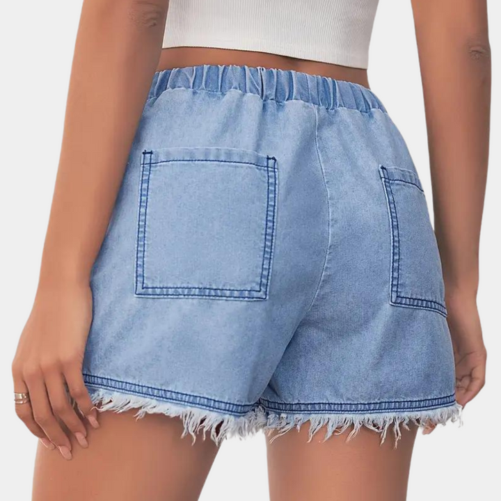 Rosalba - Short élégant pour femmes avec ourlet ondulé et cordon de serrage ajustable