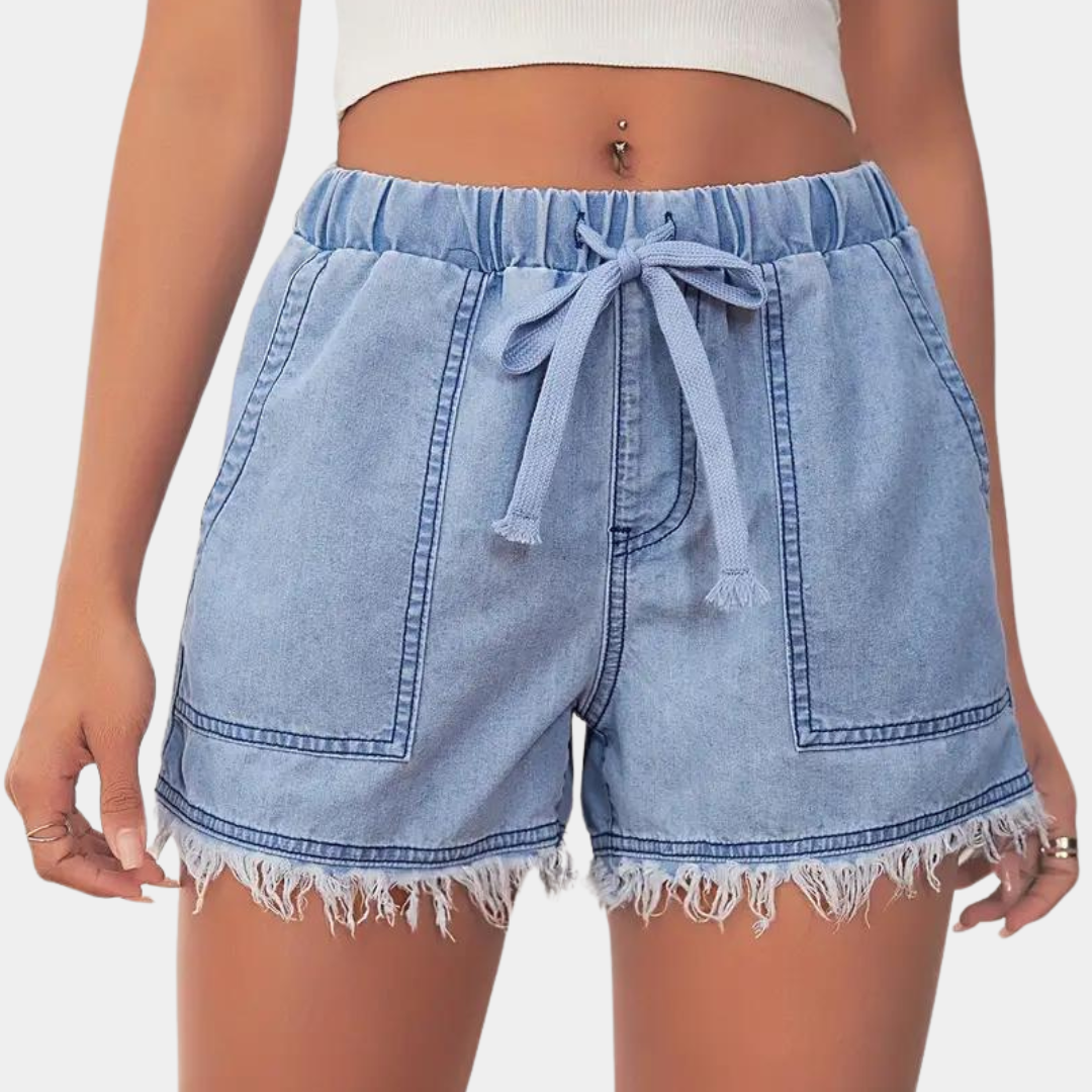 Rosalba - Short élégant pour femmes avec ourlet ondulé et cordon de serrage ajustable