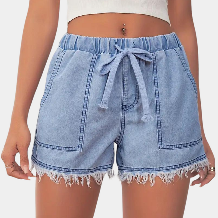 Rosalba - Short élégant pour femmes avec ourlet ondulé et cordon de serrage ajustable
