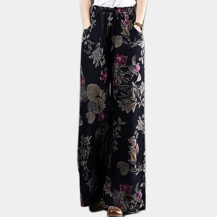 Kirsi - Pantalon élégant et ample à l'imprimé floral sophistiqué