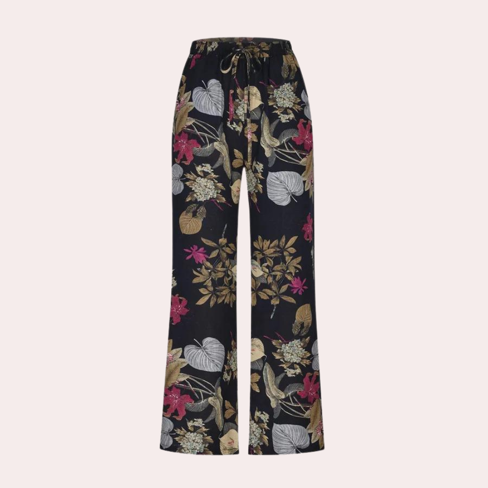 Kirsi - Pantalon élégant et ample à l'imprimé floral sophistiqué