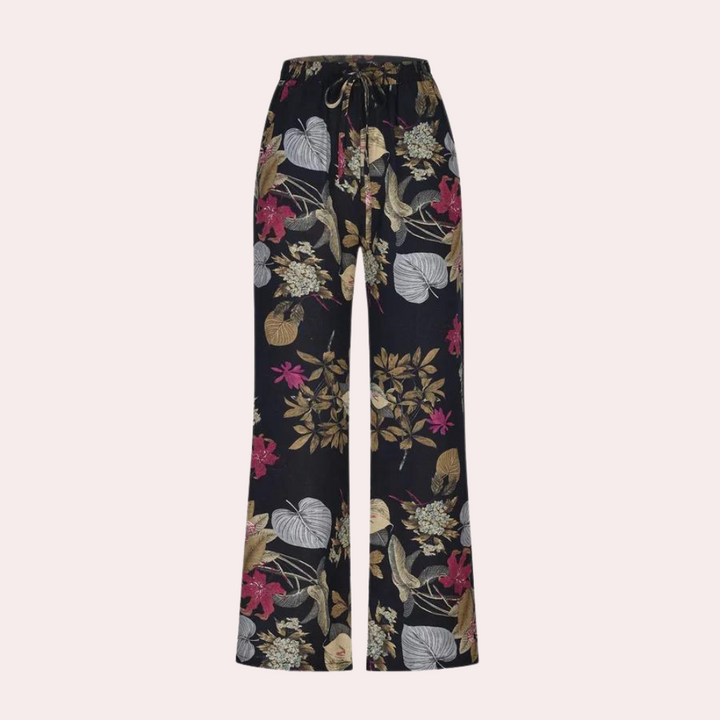 Kirsi - Pantalon élégant et ample à l'imprimé floral sophistiqué