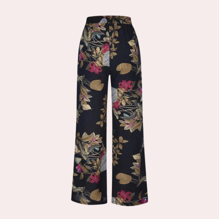 Kirsi - Pantalon élégant et ample à l'imprimé floral sophistiqué