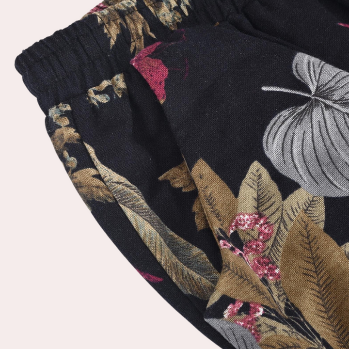 Kirsi - Pantalon élégant et ample à l'imprimé floral sophistiqué