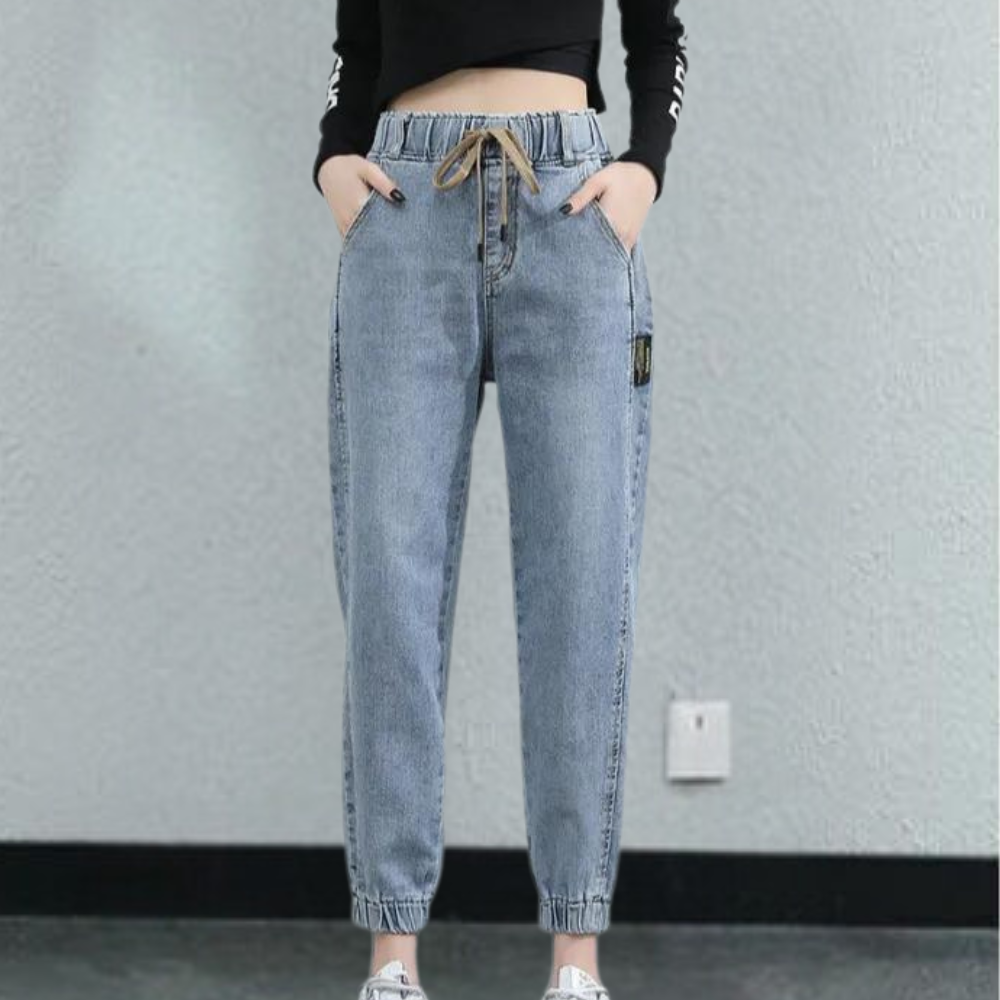 Lucrezia - Jean tendance pour femmes avec cordon de serrage ajustable pour un confort optimal