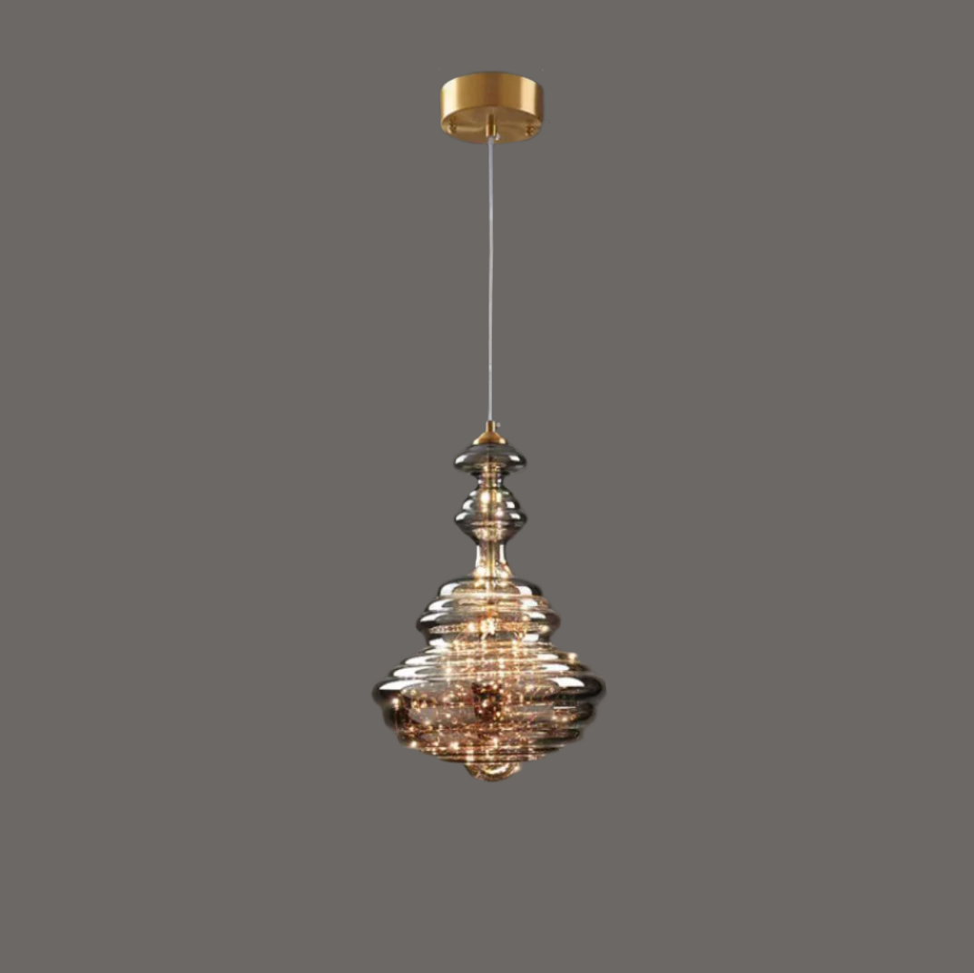 Lampe suspendue étoilée en verre gris pour une atmosphère enchanteresse