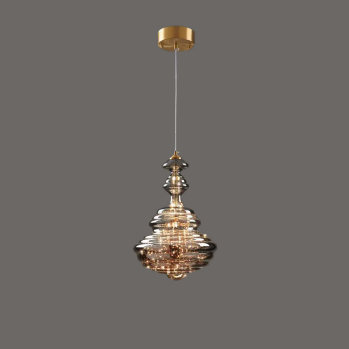 Lampe suspendue étoilée en verre gris pour une atmosphère enchanteresse