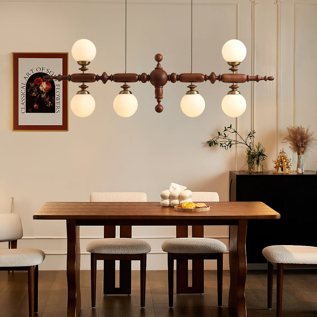 Élégant lustre en bois de Cambridge pour un éclairage élégant