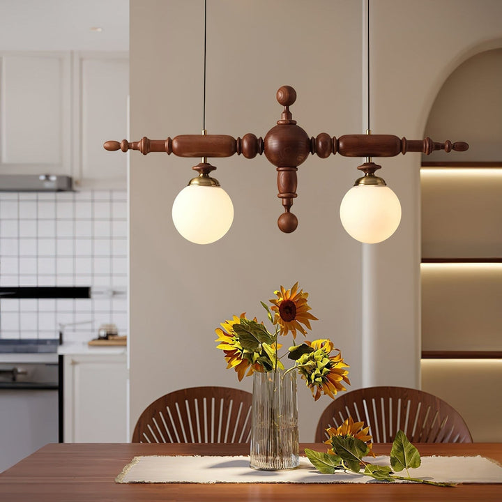 Élégant lustre en bois de Cambridge pour un éclairage élégant