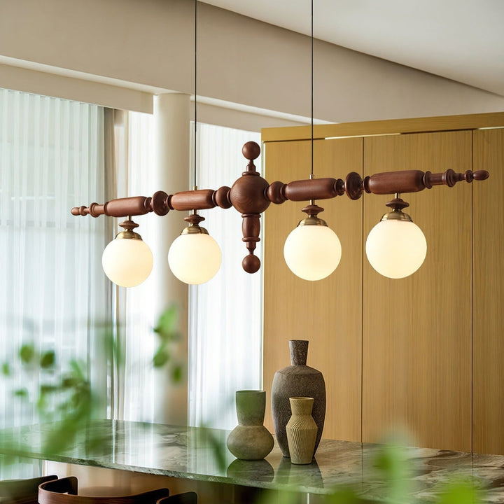 Élégant lustre en bois de Cambridge pour un éclairage élégant