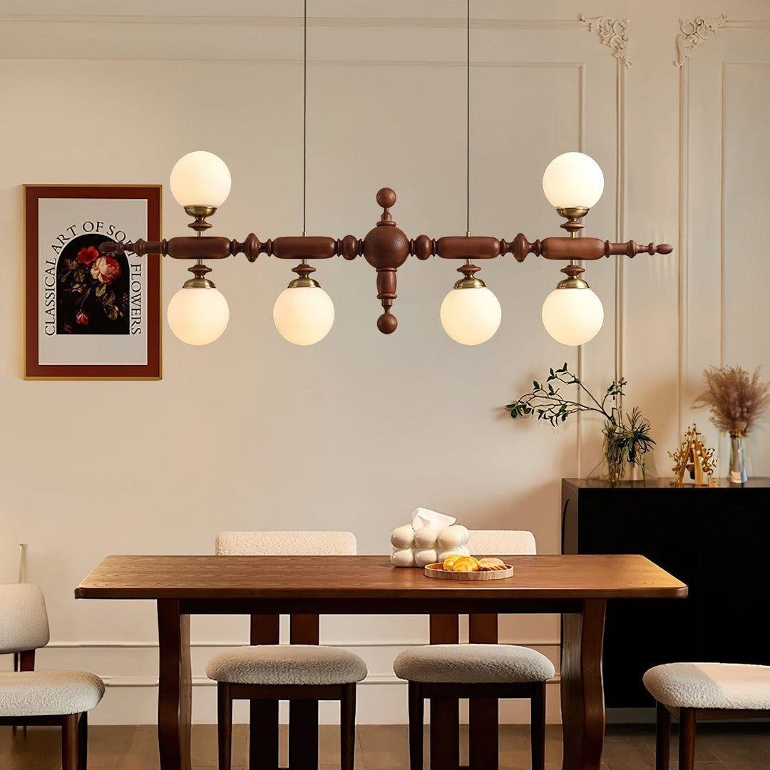 Élégant lustre en bois de Cambridge pour un éclairage élégant
