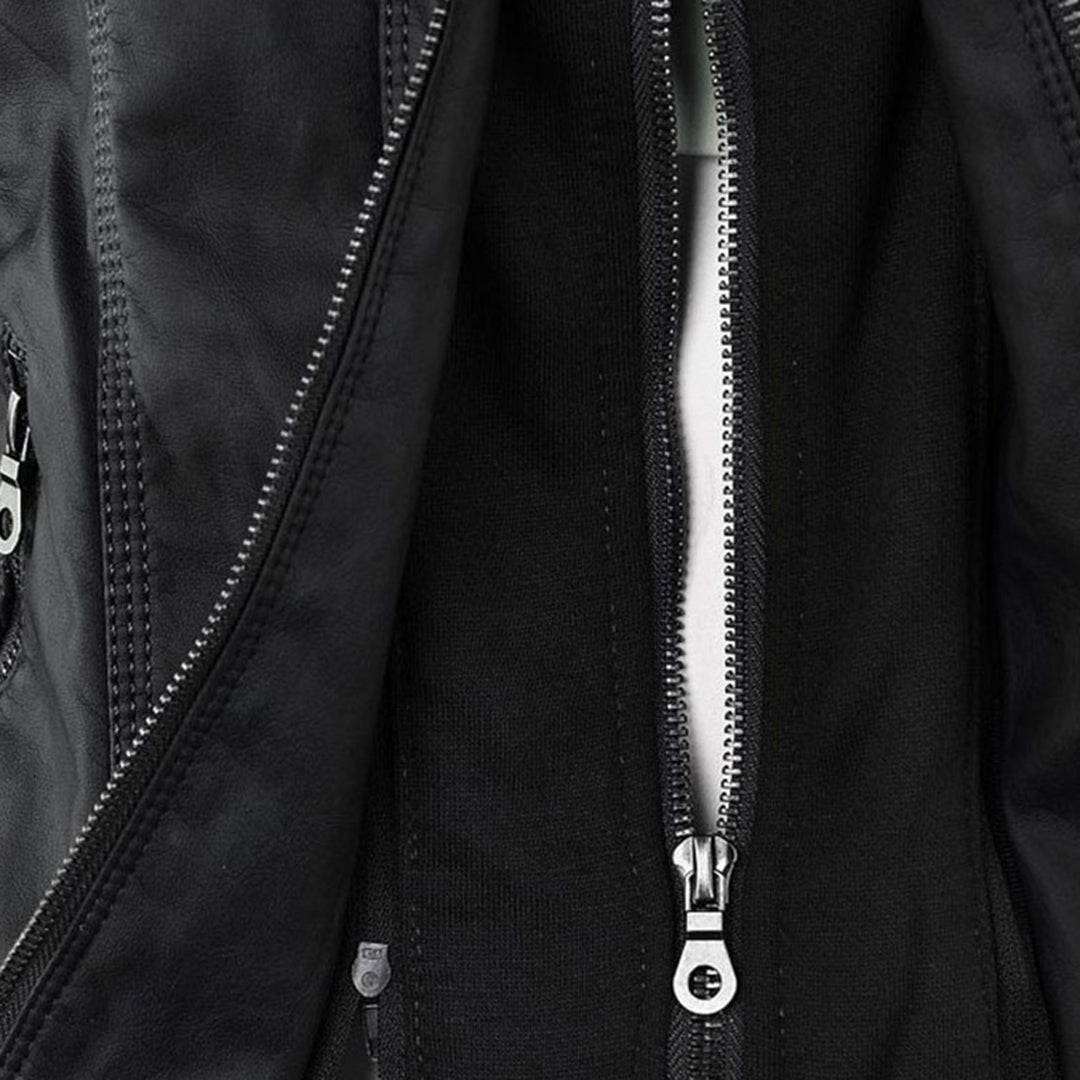 Narguize™ - Veste en Cuir avec Capuche Élégante