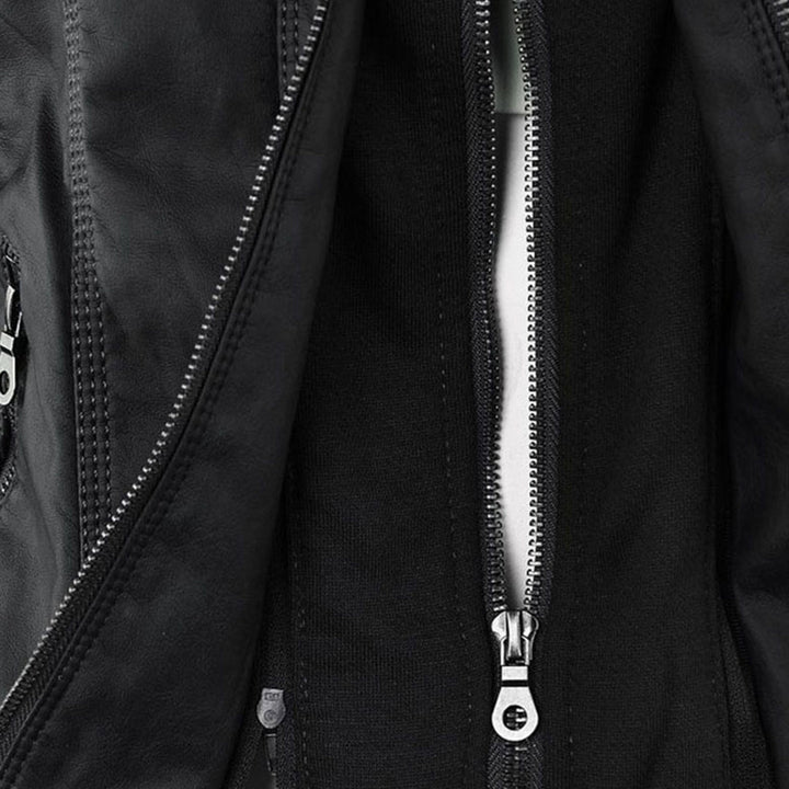 Narguize™ - Veste en Cuir avec Capuche Élégante