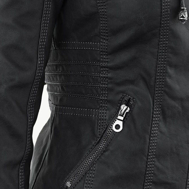 Narguize™ - Veste en Cuir avec Capuche Élégante