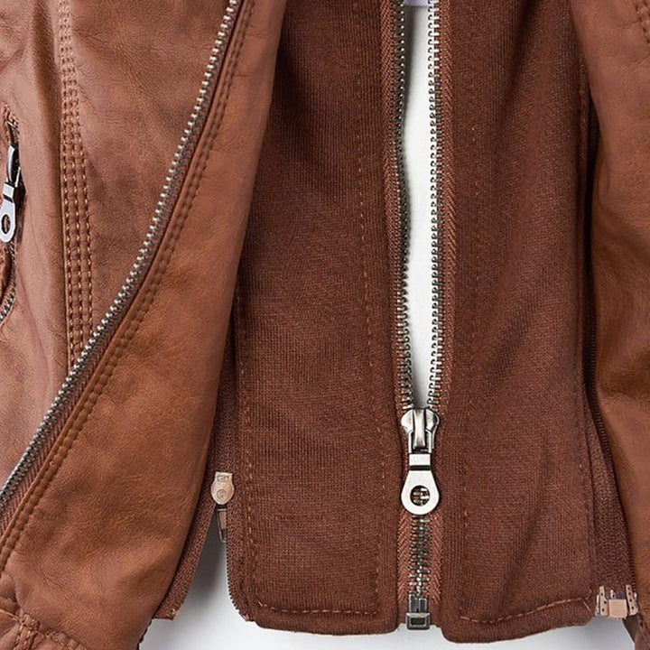 Narguize™ - Veste en Cuir avec Capuche Élégante