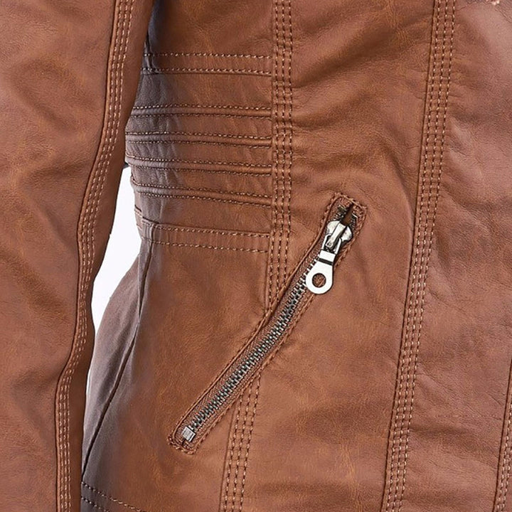 Narguize™ - Veste en Cuir avec Capuche Élégante
