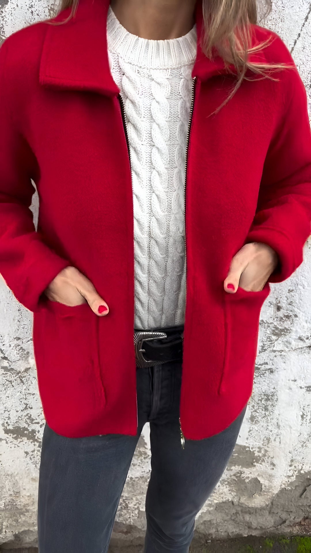 Chloé™ - Veste en Suède Élégante avec Col Revers