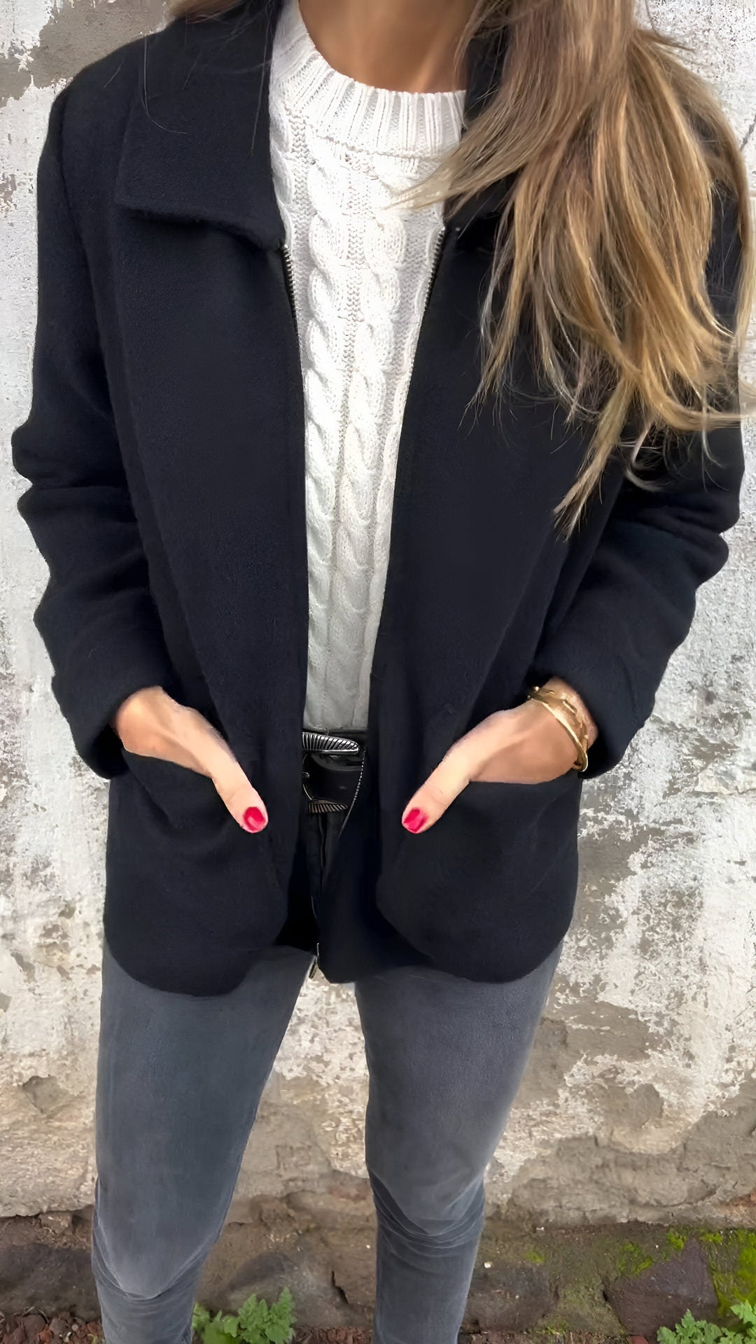 Chloé™ - Veste en Suède Élégante avec Col Revers