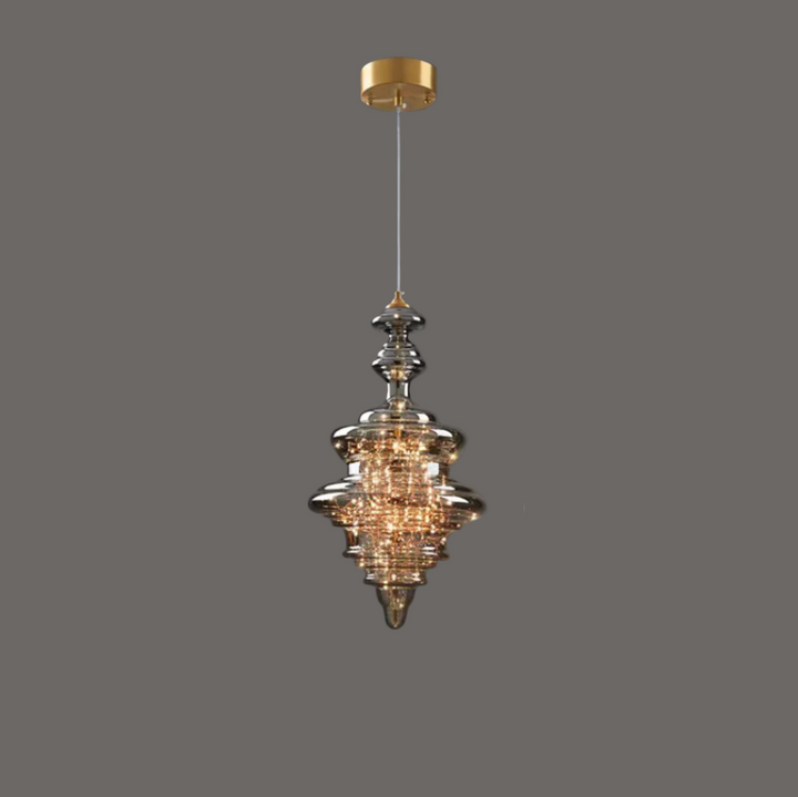 Lampe suspendue étoilée en verre gris pour une atmosphère enchanteresse