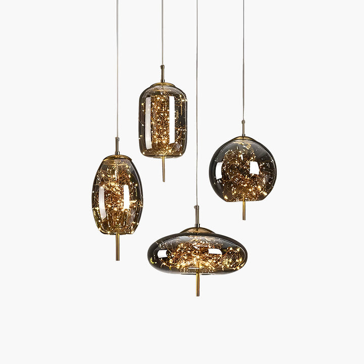 Essence | Lampe pendante élégante en verre brun